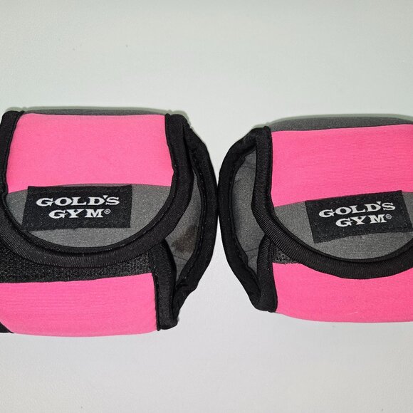 Golds Gym 3lb Pair Adjustable Ankle/wrist Weights Pink 2×1.5 lb - Picture 2 of 7